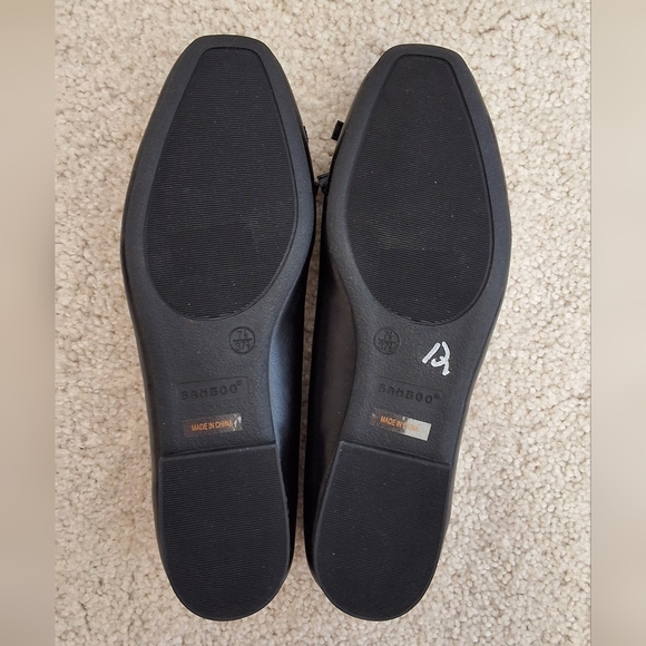 SOLD!!!Bamboo NWT, #2 Pair, 7.5, Woman's Black White Rhinestone Flat Dress Shoes - Picture 8 of 10